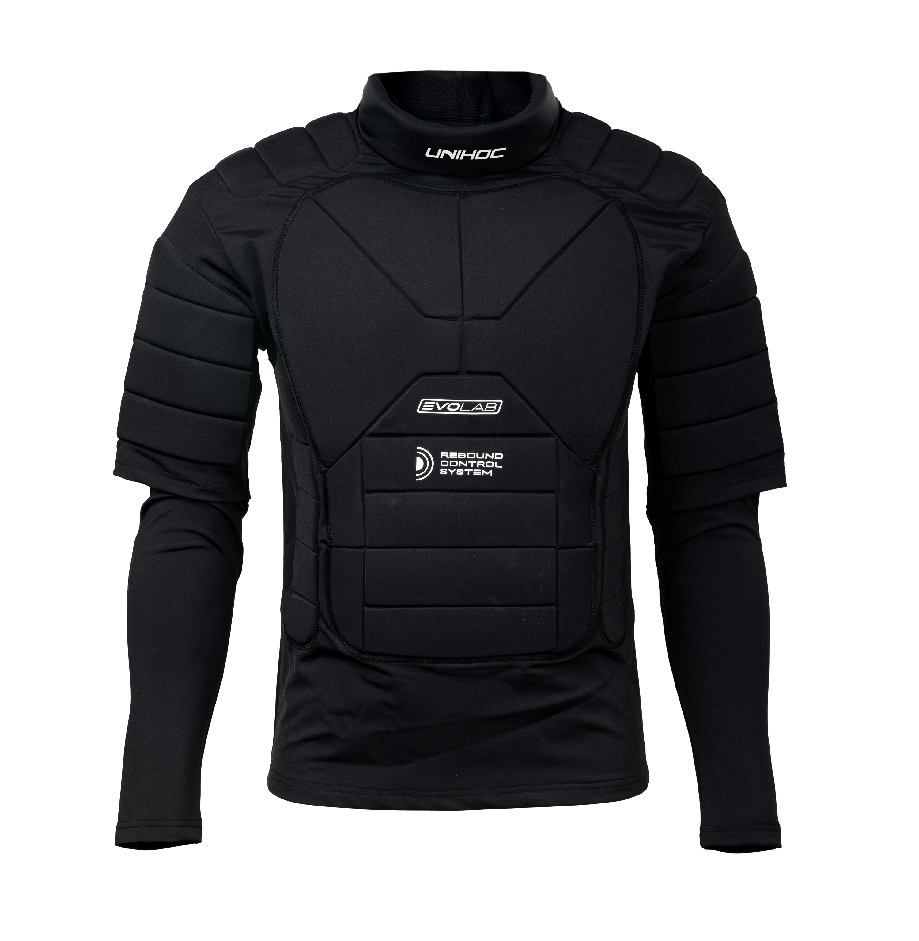 Str. 150/170 - XXXL - Langærmet floorball målmands vest - Unihoc EVOLAB REBOUND CTRL - Sort