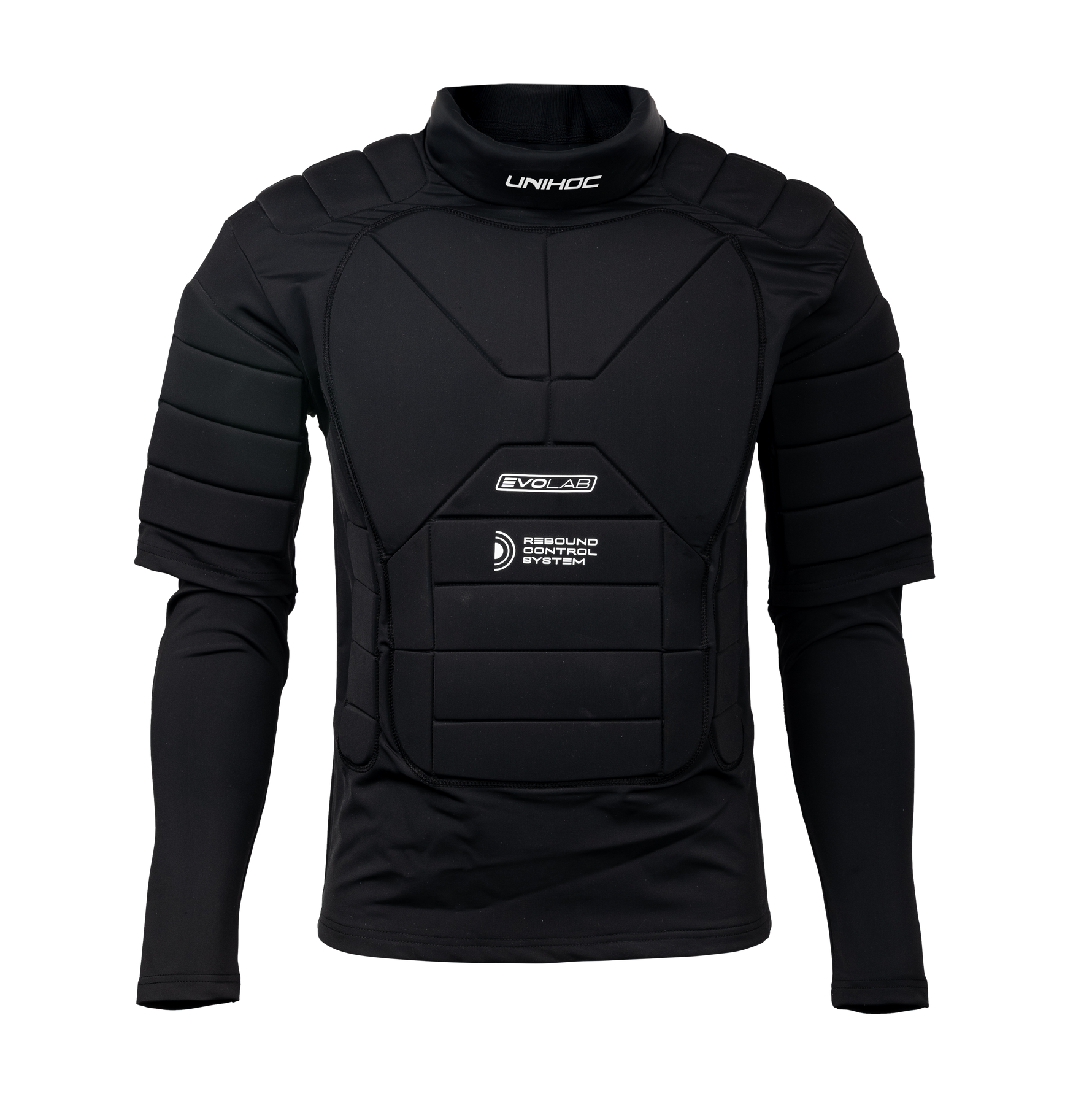 Str. 150/170 - XXXL - Langærmet floorball målmands vest - Unihoc EVOLAB REBOUND CTRL - Sort