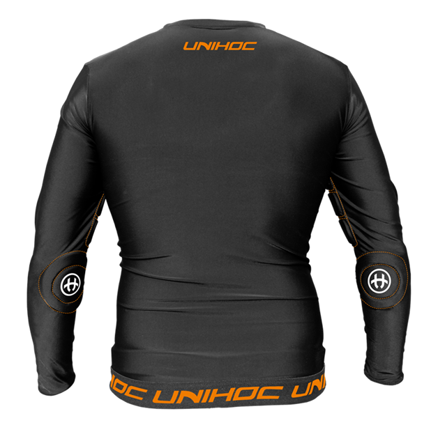 Langærmet floorball målmands t-shirt - Unihoc Flow, Sort