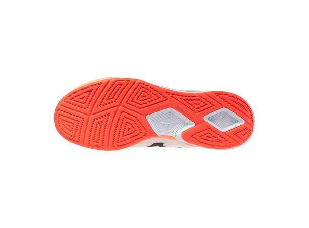 Str. 42,5-44 Mizuno Floorball sko - Mizuno Wave Stealth Elite - Hvid/Orange
