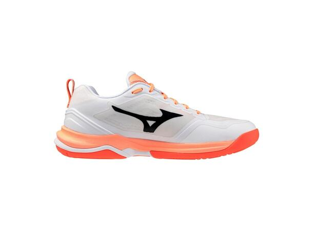 Str. 42,5-44 Mizuno Floorball sko - Mizuno Wave Stealth Elite - Hvid/Orange