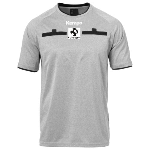 Kempa dommertrøje - dommer t-shirt - Grå med Floorball Danmark logo på brystet