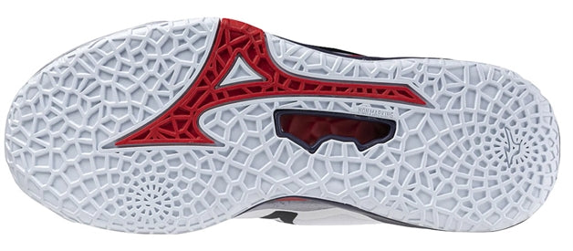 Str. 42-46 Mizuno Floorball sko - Mizuno Wave Stealth NEO 2 - Hvid/grå/rød