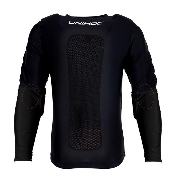 Langærmet floorball målmands t-shirt Rebound Control, Sort