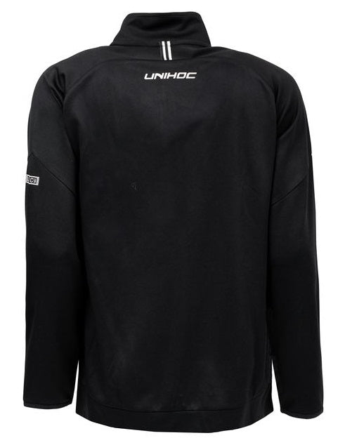 Træningstrøje med lynlås - Unihoc LEGACY jacket - Træningssæt overdel, sort (Str. 130-XXXL)