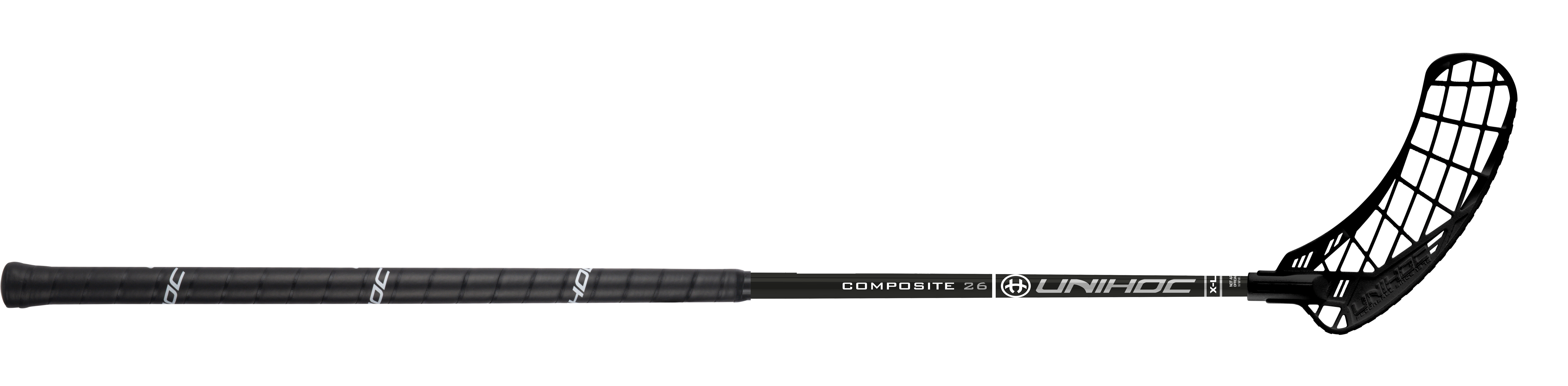 Senior LANG 110 cm. - Unihoc EPIC 26 X-LONG - Black/Silver - Floorball stav