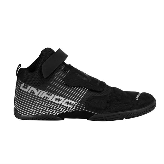 Str. 37-46 - Målmands sko - Unihoc UX Goalie Unisex - Floorballball målmandssko Sort-Sølv