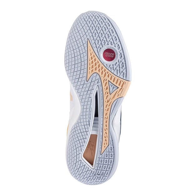 Str. 37-42- Mizuno Wave Stealth NEO - Hvid/fersken - Kvinde sko