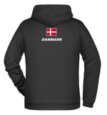 Landsholds hætte trøje - Sort træningstrøje - (Str. 104-5XL)