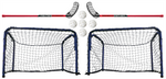 Juniorpakken - 60x90 cm. mål - Udendørs floorball sæt - 2 mål, 2 stave og 5 bolde
