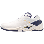 Str. 42-44,5 Mizuno Floorball sko - Mizuno Wave Stealth NEO - Hvid/blå/guld