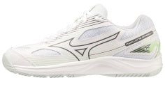 Str. 36½-38.5 Mizuno Floorballsko - Mizuno Cyclone Speed 4 – Hvid/grå/grøn