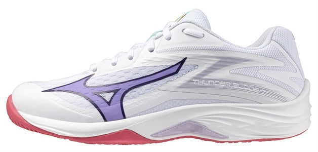 Str. 37-41 Indendørs floorball sko - Mizuno Thunder Blade Z - Hvid/violet/rosa
