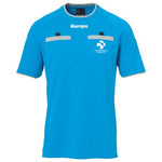 Kempa dommertrøje - dommer t-shirt - Blå med Floorball Danmark logo på brystet