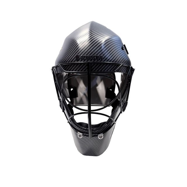 Målmandshjelm - Blindsave Sharky Vault - Karbon farvet floorball hjelm