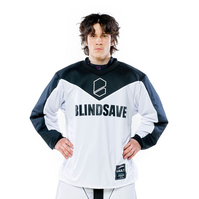 Str. S-M Målmands trøje - Blindsave Vault - Floorball bluse, hvid