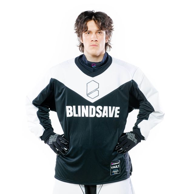 Str. L-XL Målmands trøje - Blindsave Vault - Floorball bluse, sort