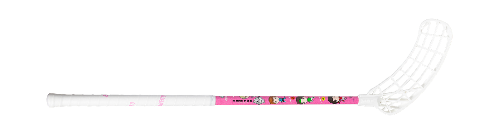Børn/junior 65-75 cm. - Zone ZUPERHERO 35 (Thin) inkl. bold, pink - Floorballstav
