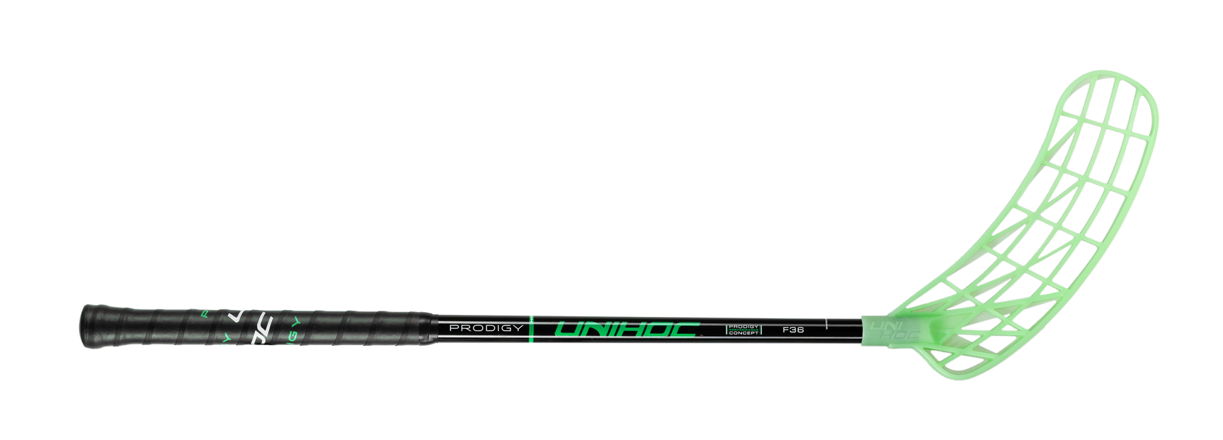 Kid 60 cm. - Unihoc UNILITE PRODIGY 36 - Floorballstav, sort / grøn
