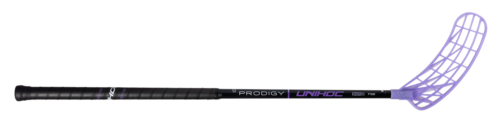 Junior 83-92 cm. - Unihoc UNILITE PRODIGY 32 - Floorballstav, sort / lilla