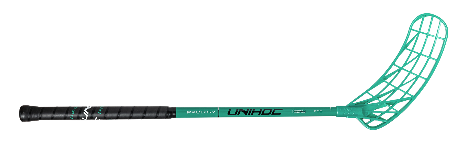 Kid 60-65 cm. - Unihoc UNILITE PRODIGY 36 - Floorballstav, sort / tyrkis