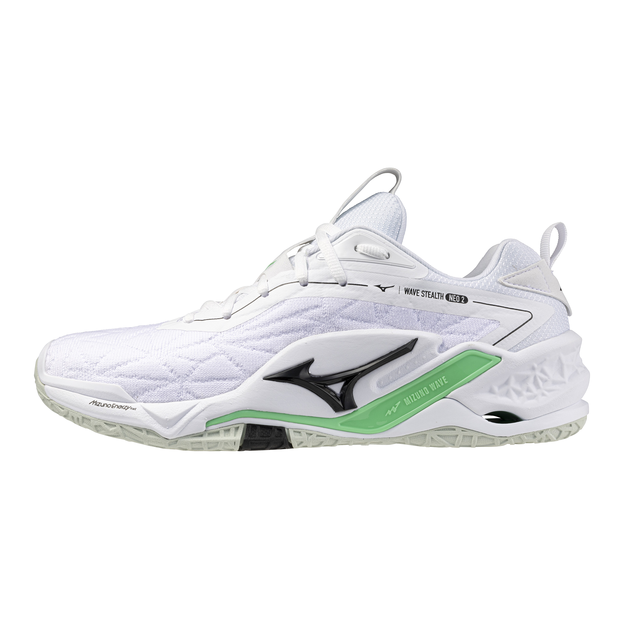 Str. 41-43 Mizuno Floorball sko - Mizuno Wave Stealth NEO 2 - Hvid/Grøn/grå