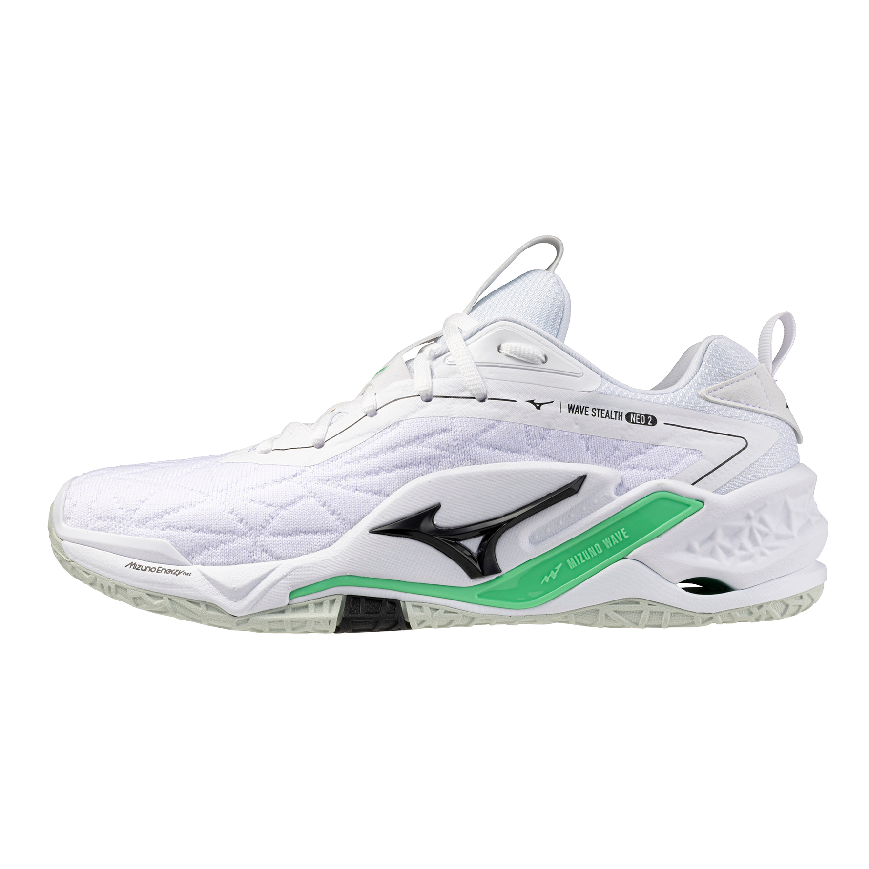 Str. 41-43 Mizuno Floorball sko - Mizuno Wave Stealth NEO 2 - Hvid/Grøn/grå