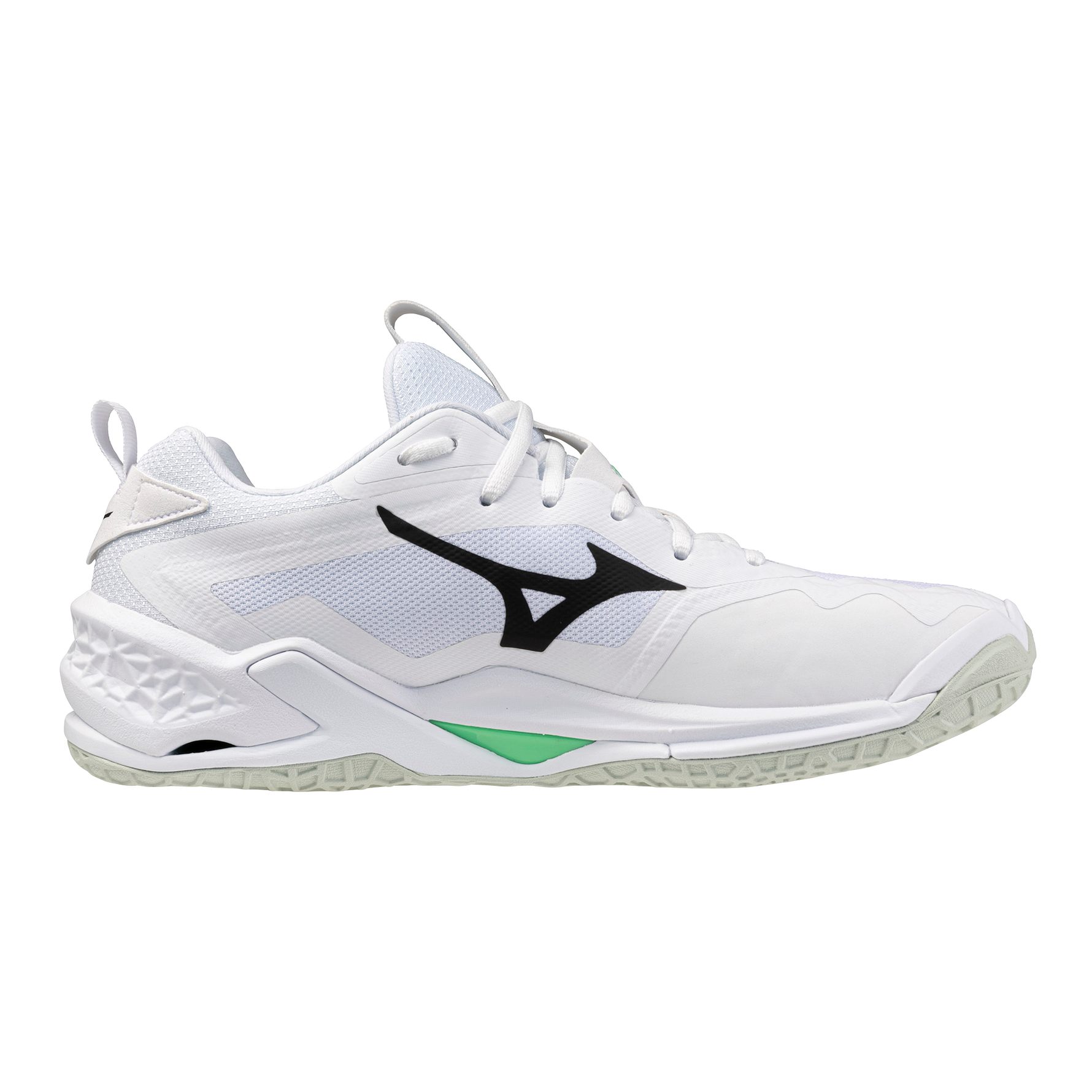 Str. 41-43 Mizuno Floorball sko - Mizuno Wave Stealth NEO 2 - Hvid/Grøn/grå
