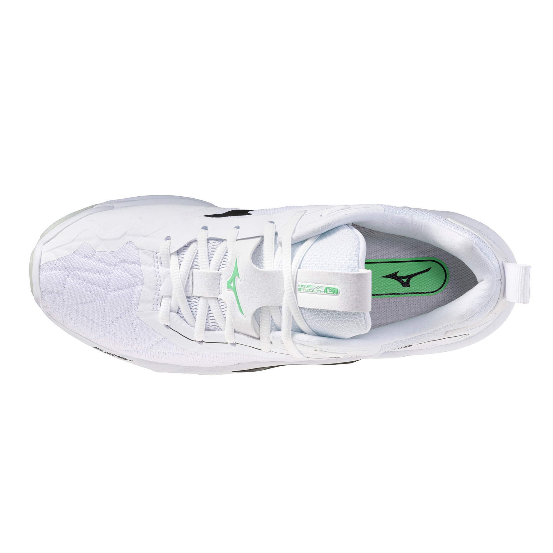 Str. 41-43 Mizuno Floorball sko - Mizuno Wave Stealth NEO 2 - Hvid/Grøn/grå