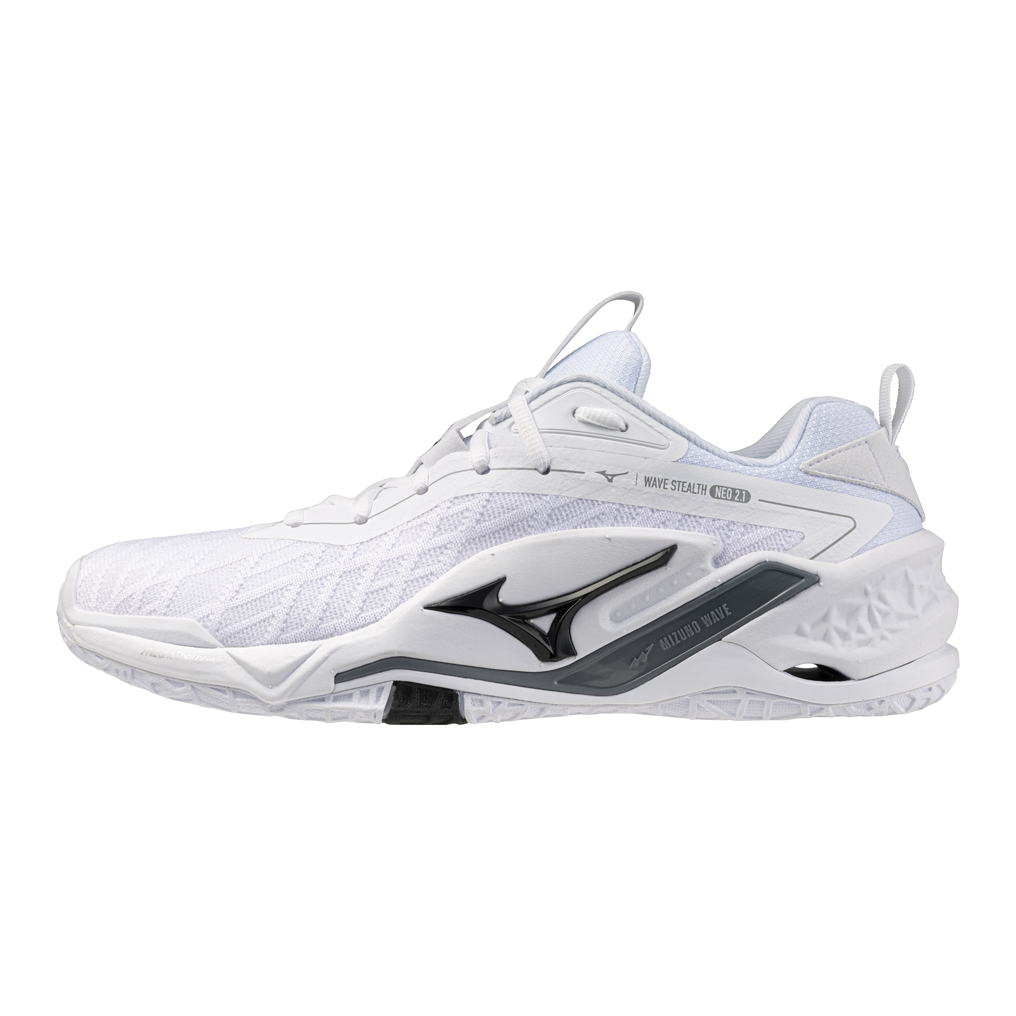 Str. 42-46 Mizuno Floorball sko - Mizuno Wave Stealth NEO 2.1 - Hvid/sort