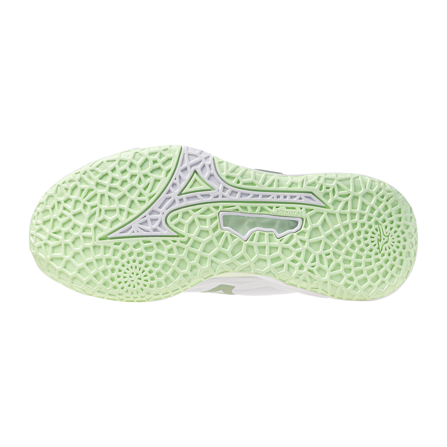 Str. 38,5-42 Mizuno Floorball sko - Mizuno Wave Stealth NEO 2.1 - Hvid/Lime Grøn