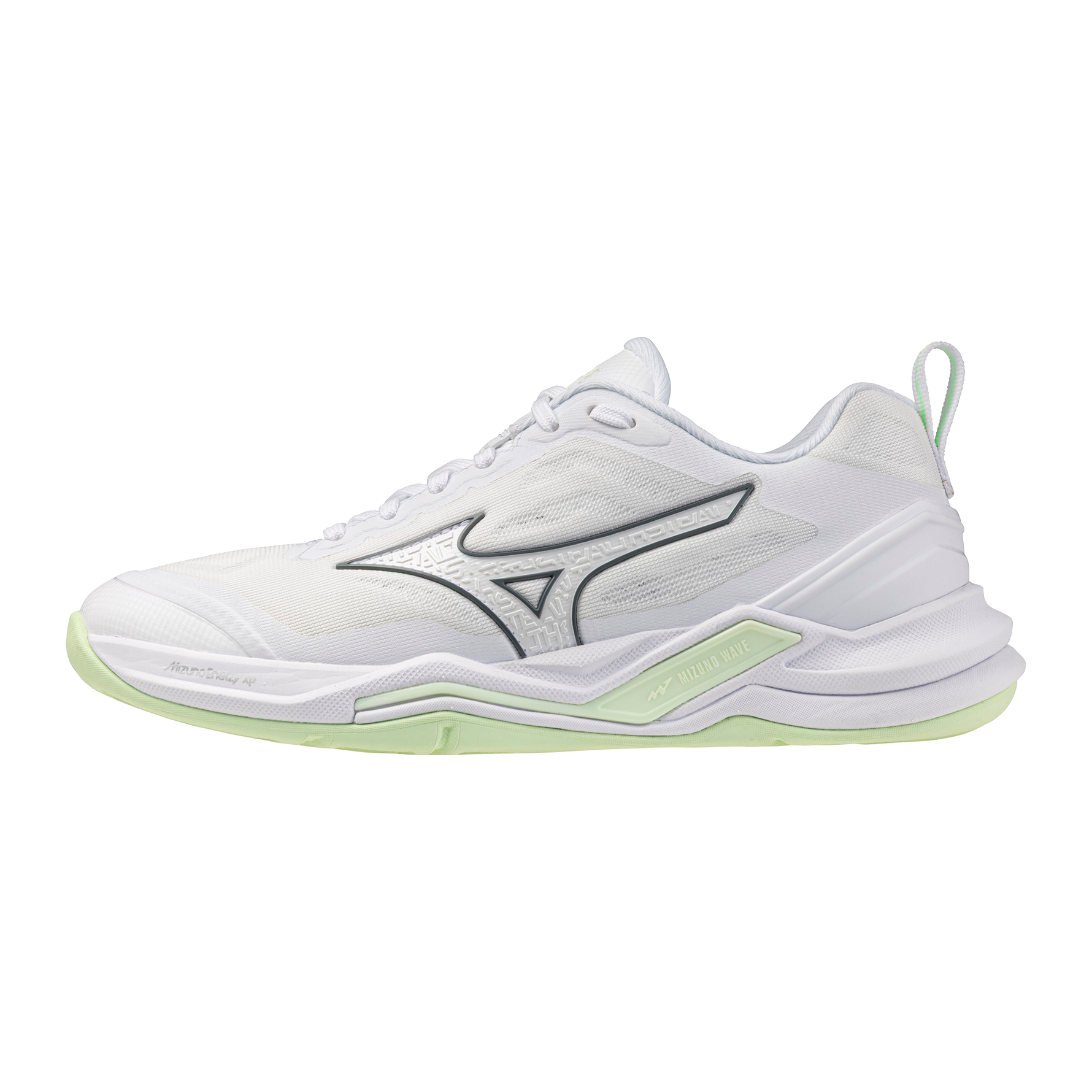 Str. 39-42 Mizuno Floorball sko - Mizuno Wave Stealth Elite - Hvid/Lime grøn