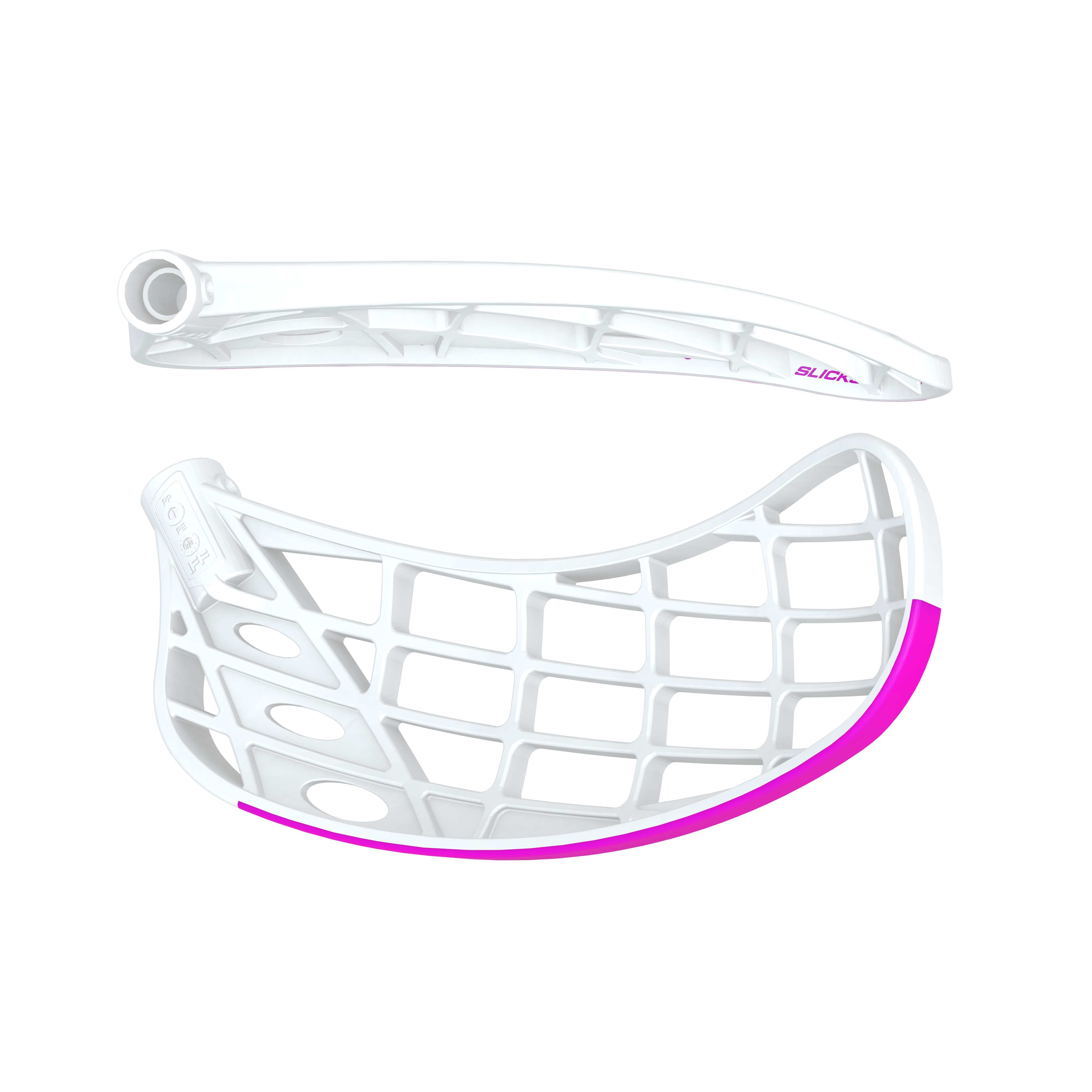 Floorball blad - FAT PIPE SILK SLICKS PPS - Stavblad - Ghost white/Le pink