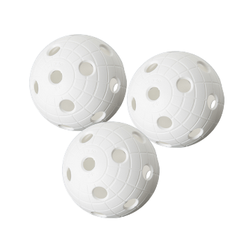 3-Pak Crater Floorball Bolde (Hvid)