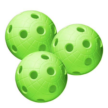 3-Pak Crater Floorball Bolde (Grøn)