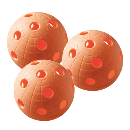 3-Pak Crater Floorball Bolde (Orange)