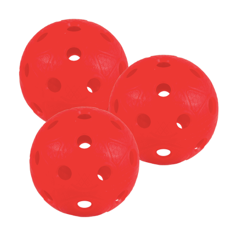 3-Pak Dynamic Floorball Bolde (Rød)