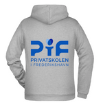 Str. 98-164cm og S-XXL - Privatskolen Frederikshavn - Hættetrøje - Grå med logo
