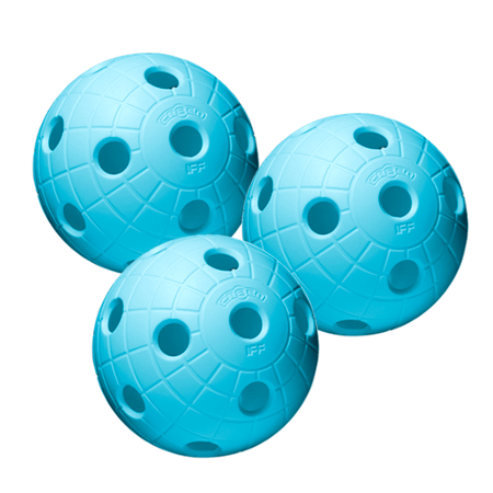 3-Pak Crater Floorball Bolde (Blå)