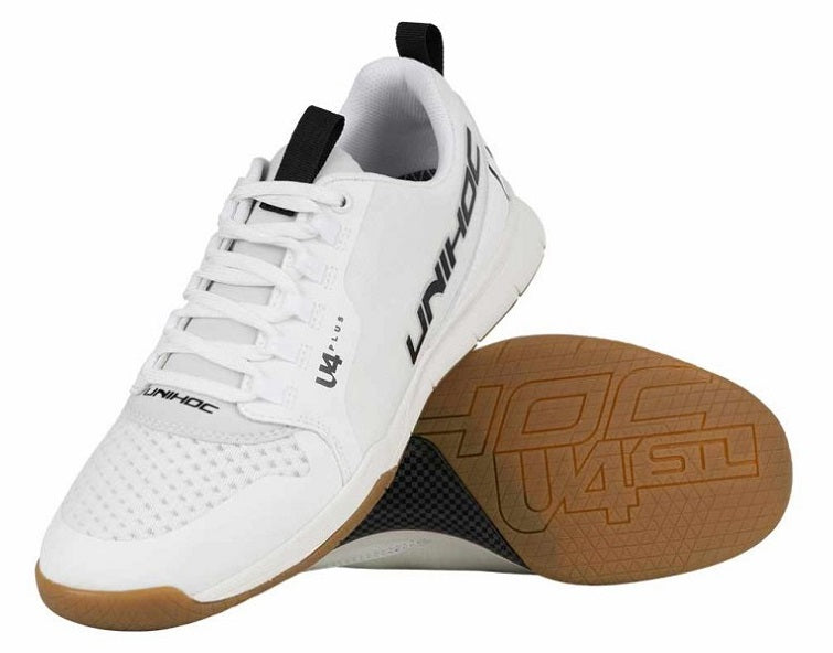 Str. 42-45 - U4 Plus Men - Indendørs Unihoc drenge / herre sko, hvid/sort