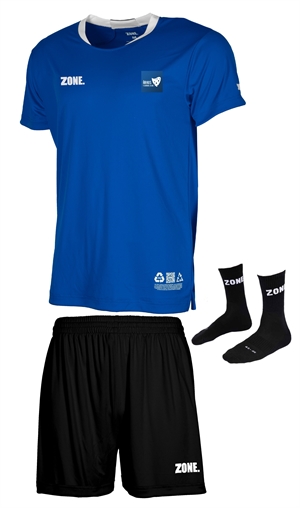 SPILLESÆT (Århus Floorball hjemmebane dragt) - Zone Club - T-shirt, shorts og strømper inkl. klublogo (Str. 120-XXL)